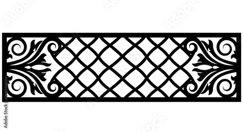 Elegant floral trellis pattern for decorative panels or laser cutting