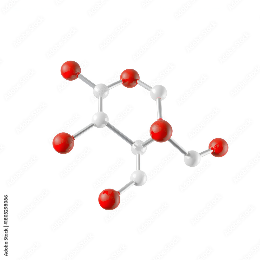 Obraz premium erythrosine molecule, structural chemical formula, ball-and-stick model, isolated image e127