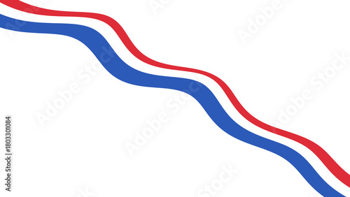 Free Download Wavy red white and blue bunting flags inspired by Netherlands national colors, decorative design - GFXLoad