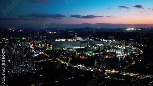 Wallpaper Mural Aerial View of Icheon, Hynix Semiconductor Factory, night
 Torontodigital.ca