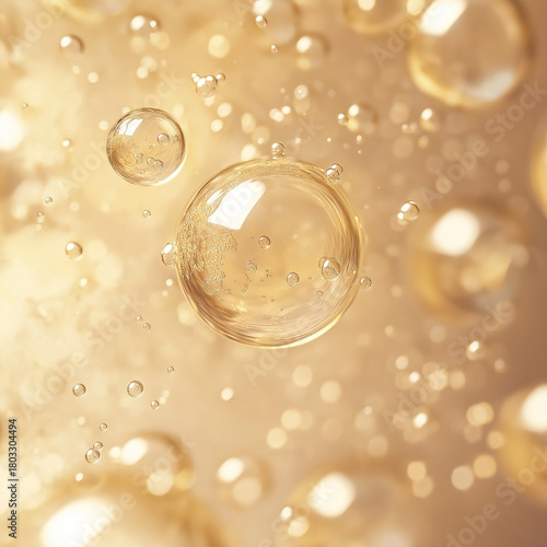 Golden Champagne Bubble Texture – Luxury Abstract Background