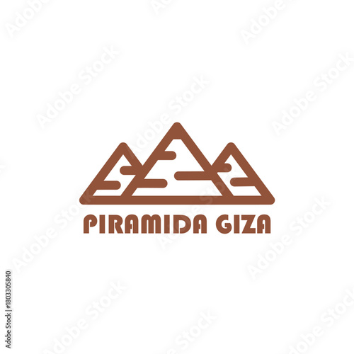 The Giza Pyramids are a tourist attraction in Africa logo design vector illustration