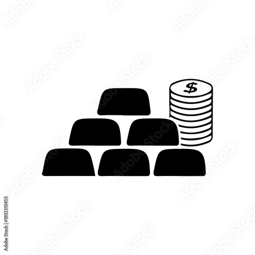 Handdrawn Money Gold Coin Business icon symbols Sales Logo