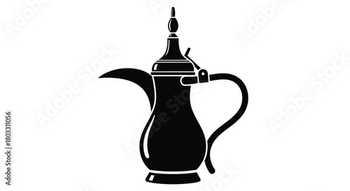 Elegant Arabic dallah coffee pot silhouette for cultural gatherings