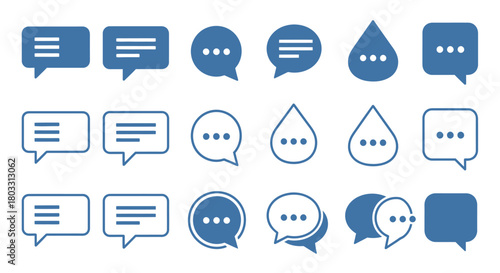 Modern communication speech bubble symbols for social media messaging
