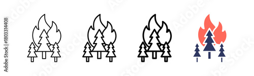 Wildfire multi outline icon