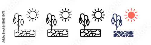 Drought multi outline icon