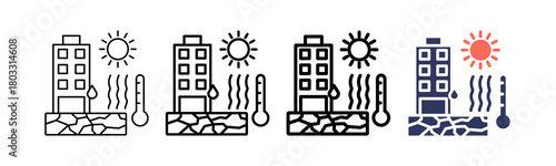 Heatwave multi outline icon