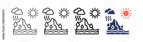 Glacier multi outline icon