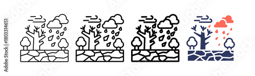 Heavy Rain multi outline icon