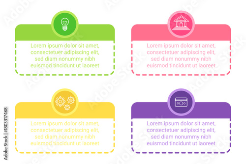 Infographic presenting various educational concepts. It using colorful boxes to illustrate different ideas clearly and effectively. Each box highlighting key points relevant to learning