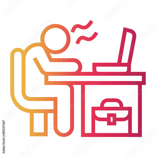 office employees Line Gradient Icon