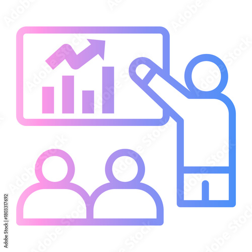 office employees Line Gradient Icon