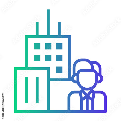office employees Line Gradient Icon