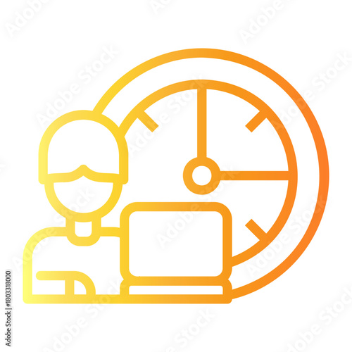 office employees Line Gradient Icon