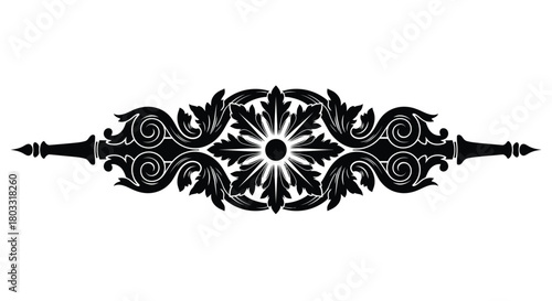 Elegant black ornamental flourish for design and decoration