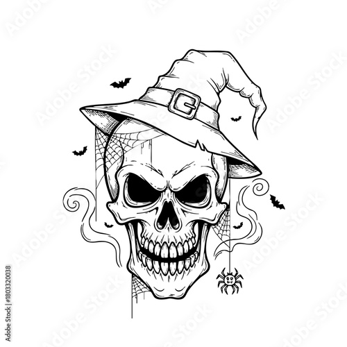 Vector Skull, Line Art Skull, Flat Design Skull, Geometric Skull, Vintage Illustration, Hand-Drawn Style, Adobe Illustrator, Editable Vector, Scalable Graphic, Death, Gothic, Macabre, Mortal, Anatomy,