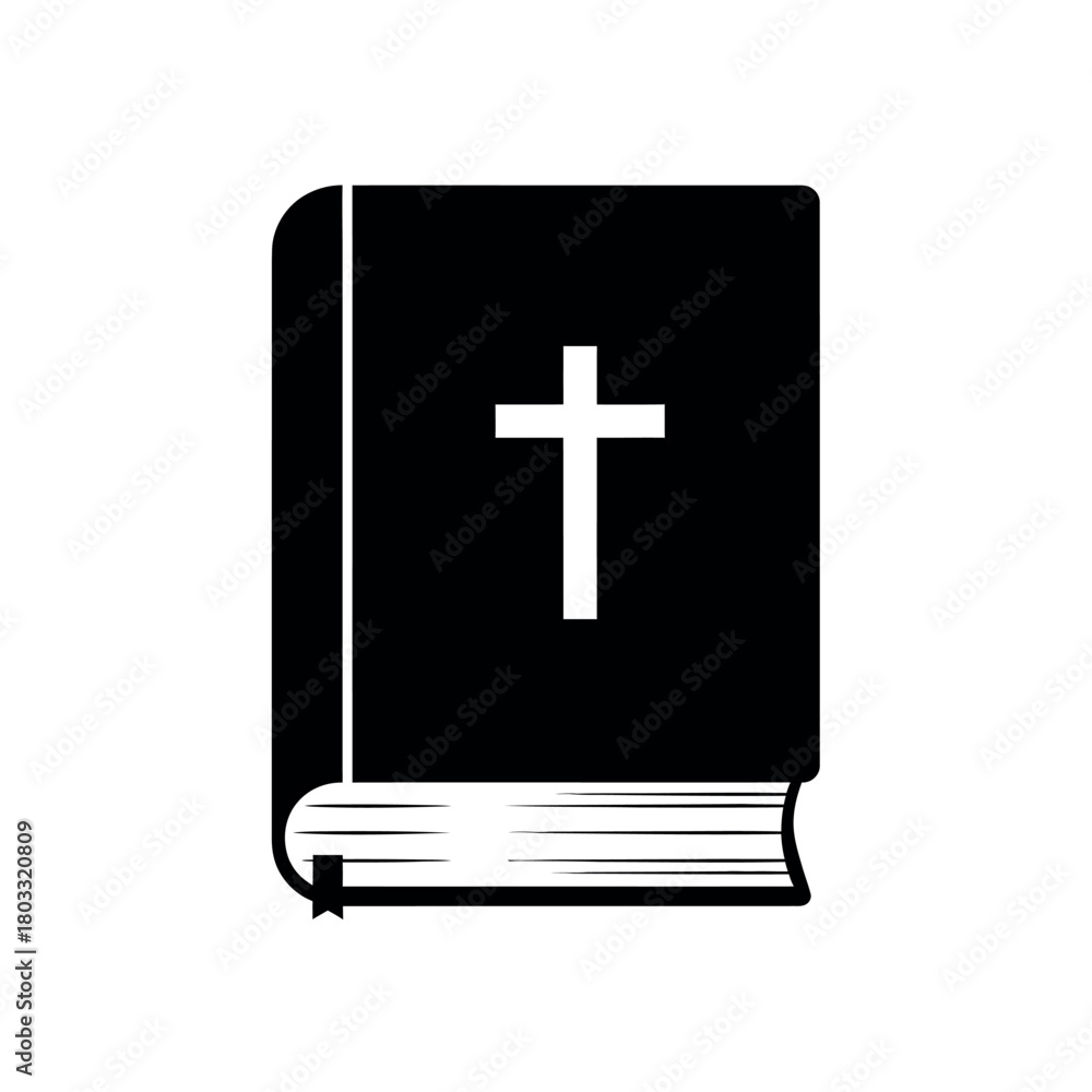 Fototapeta premium Holy Bible with Cross Symbol Illustration.
