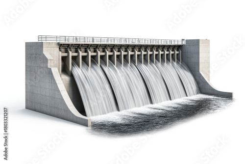Close-up of hydroelectric dam turbines
