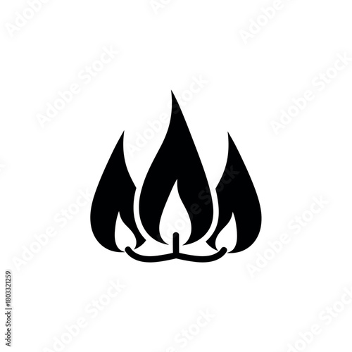 Stylized Flame Icon for Energy and Heat.