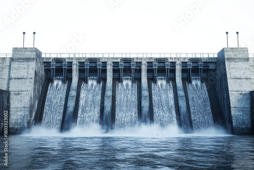 Hydropower dam with heavy water discharge
