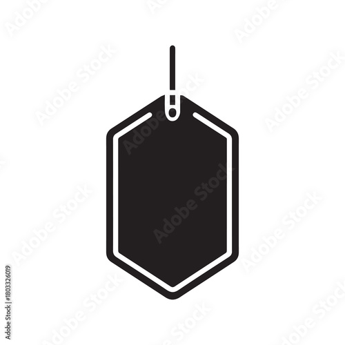 Price Tag card label sale paper outline and black fashion design.