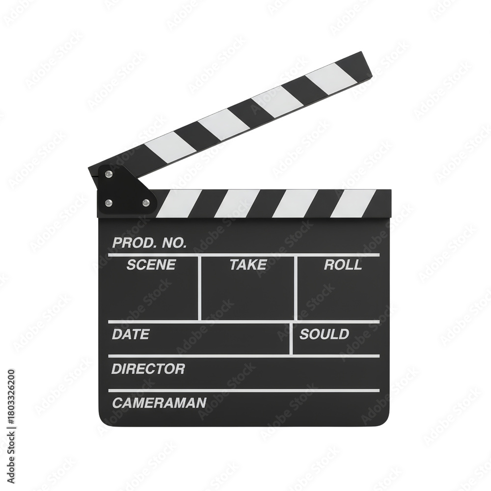 Fototapeta premium Filmmaking Essential A Classic Clapperboard Symbolizing Cinematic Production with Dynamic