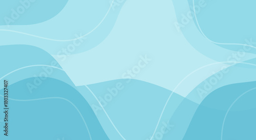 Abstract blue and cyan background with flowing translucent wave patterns, creating a serene and modern visual aesthetic for contemporary graphic design and digital backdrops