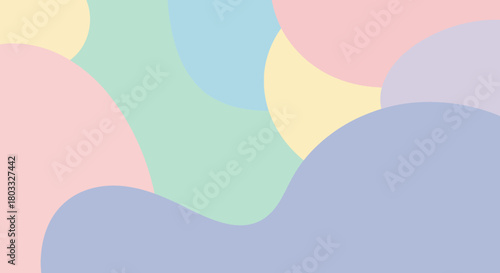 Pastel Dreamscape A Serene Abstract Background with Soft, Rounded Shapes