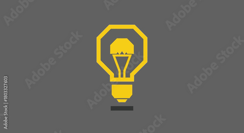 Modern golden light bulb icon symbolizing brilliant ideas, innovation, and creative solutions for technology, business strategy, and intellectual development with a clean aesthetic