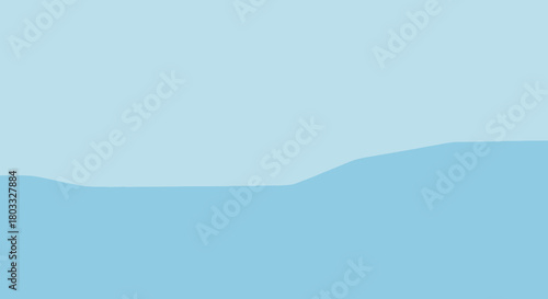 Abstract light blue wavy horizon with soft gradient background and subtle curves creating a serene and calm visual aesthetic