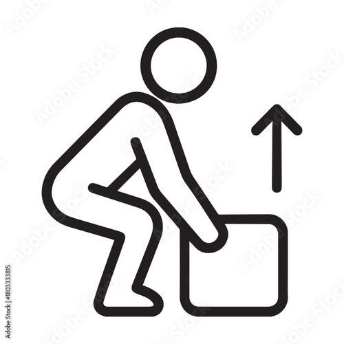 Person lifting object outline icon vector