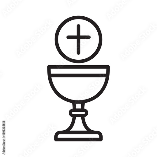 Chalice communion outline icon vector