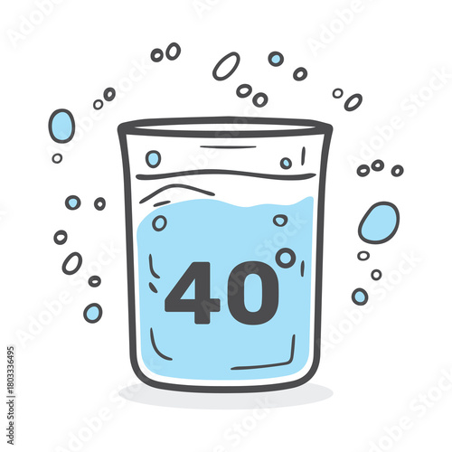 40 degree celsius water cup icon scale element background design.