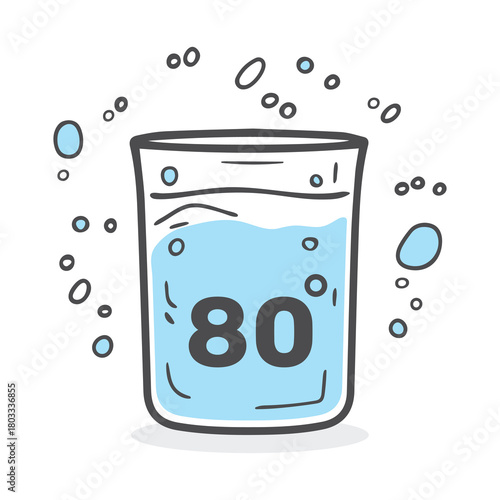 80 degree celsius water cup icon scale element background design.