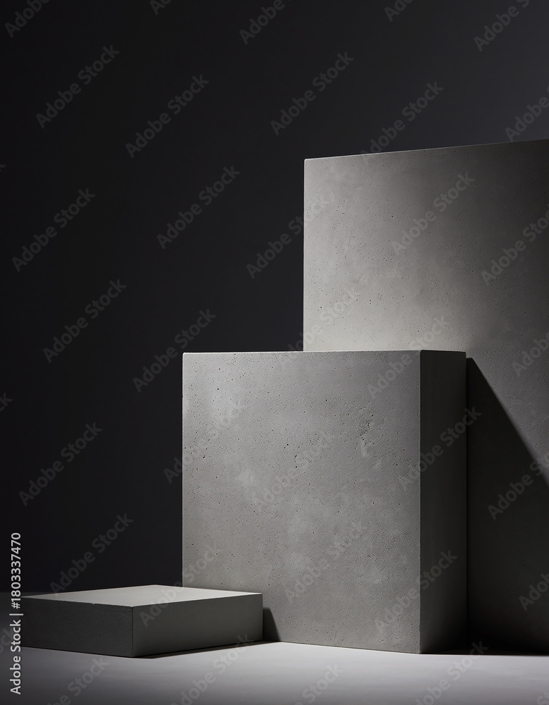 Fototapeta premium Square Concrete Platform in Minimal Industrial Setting