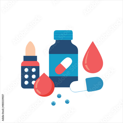 A set of drugs in the form of pills, drops, capsules