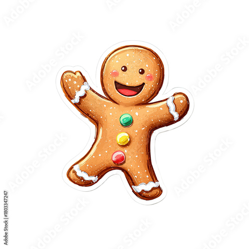 Happy Gingerbread Man Character