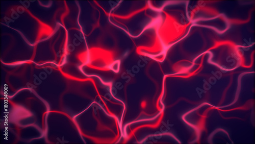 Abstract Red Flowing Lines and Shapes Background Visual
