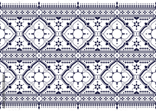 Photography Floral, ethnic fabric seamless pattern, blue and white luxury style, design for cloth, carpet, batik, wallpaper, wrapping etc