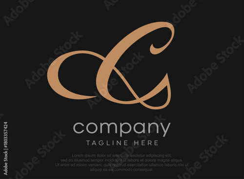 Letter C Elegant Cursive Logo Design