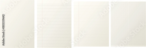 Vintage Paper Collage: Lined and Grid Textures for Design