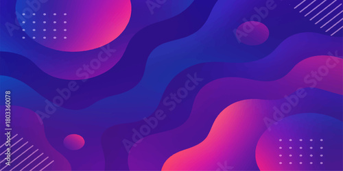Abstract colorful flowing vector lines, curves, and waves create a smooth blue and purple light pattern design backdrop