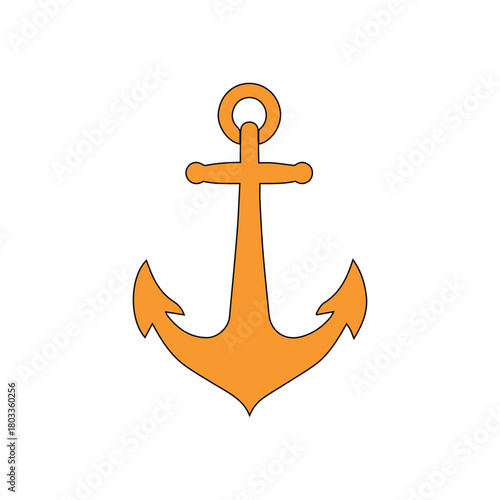 Anchor maritime sea  black icon symbol boat pirate helm Nautical vector illustration design.
