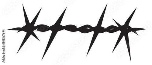 Barbed black vector camp protect danger design.