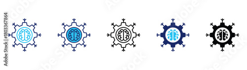 Artificial intelligence icon pack in multiple styles