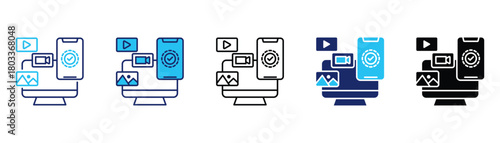 Digital content icon pack in multiple styles