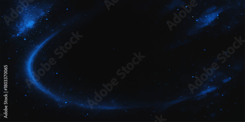 Abstract blue space background with bright starry universe