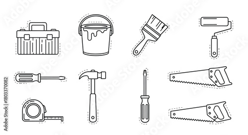 A collection of essential tools for home improvement and repair projects.
