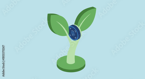 Secure digital growth concept with fingerprint security, symbolizing innovation, safety, and biometrics for tech startups and cybersecurity companies